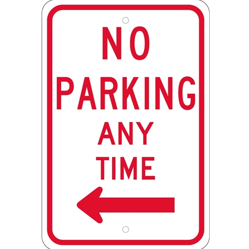No Parking Anytime With Left Arrow Sign (TM015J)