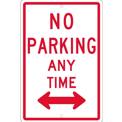 No Parking Anytime With Double Arrow Sign (TM016H)