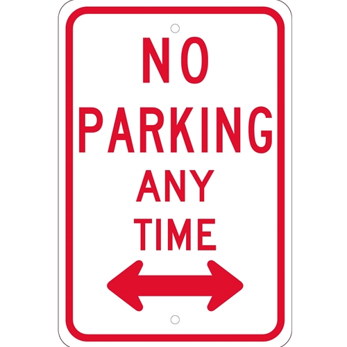 No Parking Anytime With Double Arrow Sign (TM016K)
