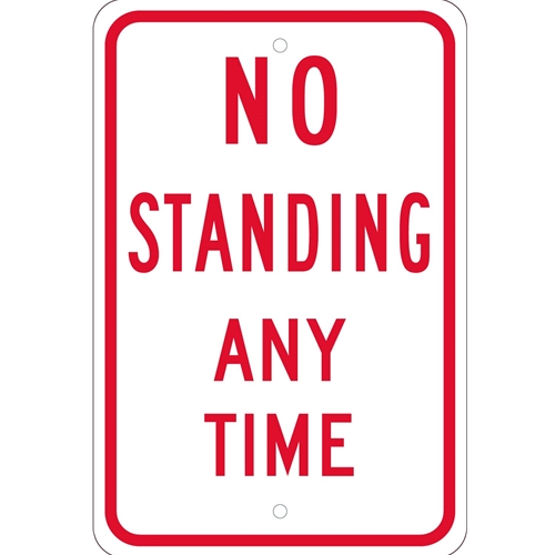 No Standing Anytime Sign (TM098K)