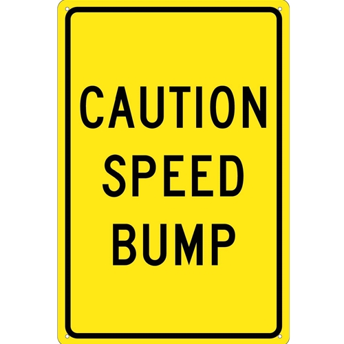 Caution Speed Bump Sign (TM136G)