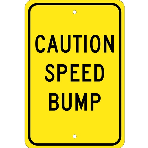 Caution Speed Bump Sign (TM136J)