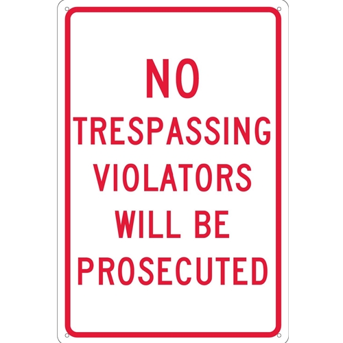 No Trespassing Violators Will Be Prosecuted Sign (tm142g)