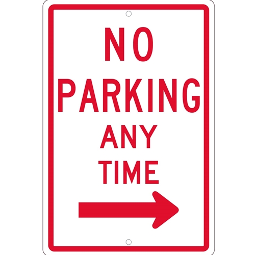 No Parking Anytime Arrow Right Sign (TM15H)