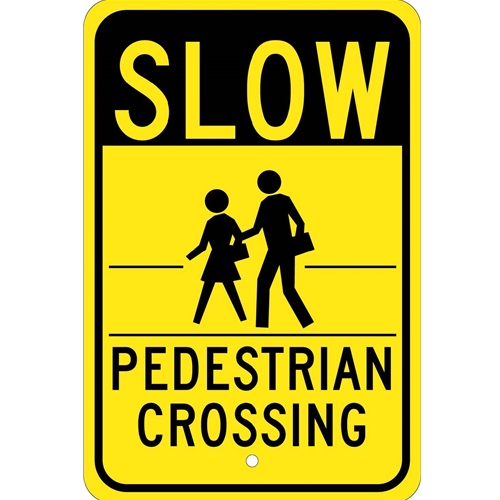 Slow Pedestrian Crossing Sign (TM165J)