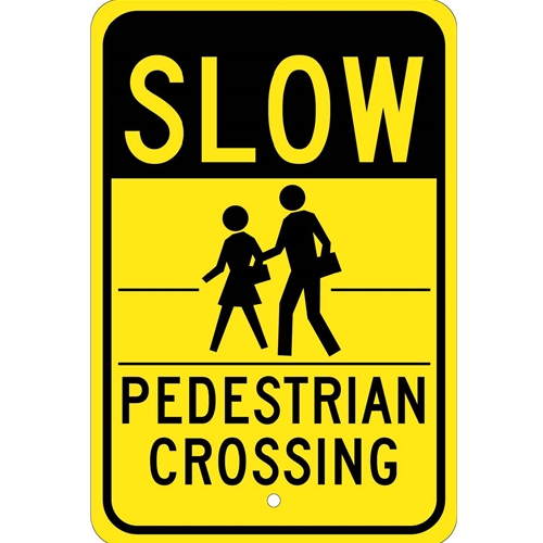 Slow Pedestrian Crossing Sign (TM165K)