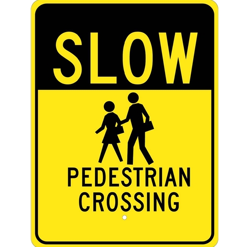 Slow Pedestrian Crossing Sign (TM166J)