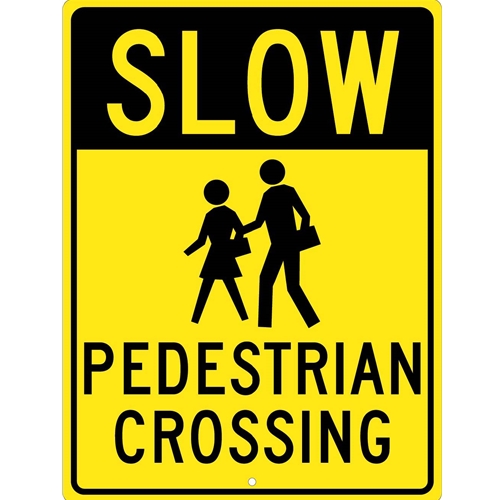 Slow Pedestrian Crossing Sign (TM166K)