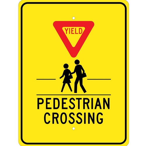 Yield Pedestrian Crossing Sign (TM170J)