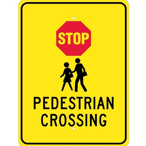 Stop Pedestrian Crossing Sign (TM172J)