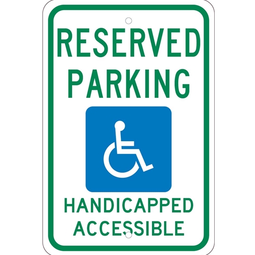 Reserved Handicap Parking Van Accessible Ada Sign (TM197J)