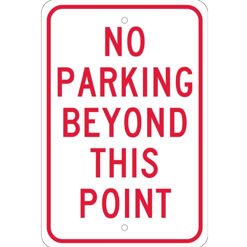 No Parking Beyond This Point Sign (TM26J)