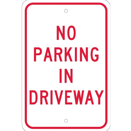 No Parking In Driveway Sign (TM46J)