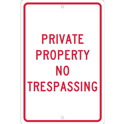 Private Property No Trespassing Sign (TM59H)