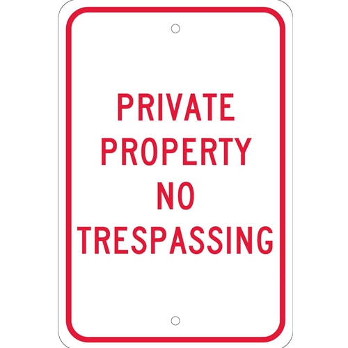 Private Property No Trespassing Sign (TM59J)