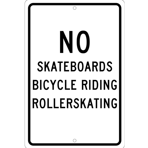 No Skateboards Bicycle Riding Rollerskating Sign (TM65H)