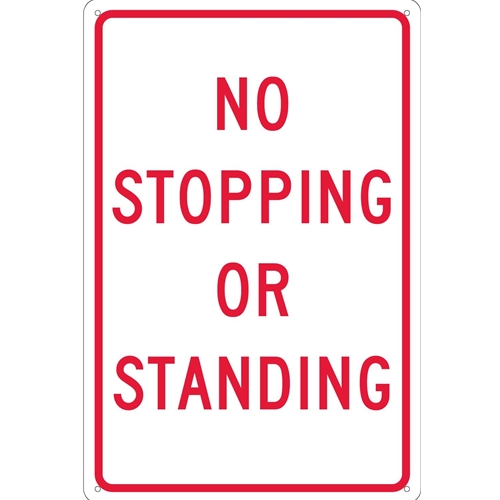 No Stopping Or Standing Sign (TM67G)