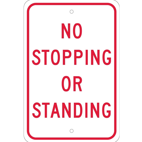 No Stopping Or Standing Sign (TM67J)