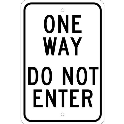 One Way Do Not Enter Sign (TM73J)