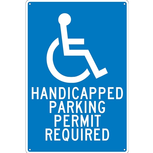 Handicapped Parking Permit Required Sign (TM84G)
