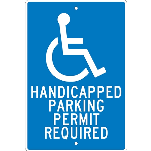 Handicapped Parking Permit Required Sign (TM84H)