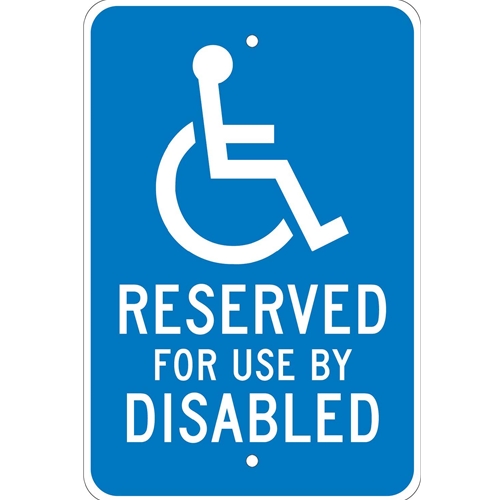 Reserved For Use By Disabled Traffic Sign (TM91J)