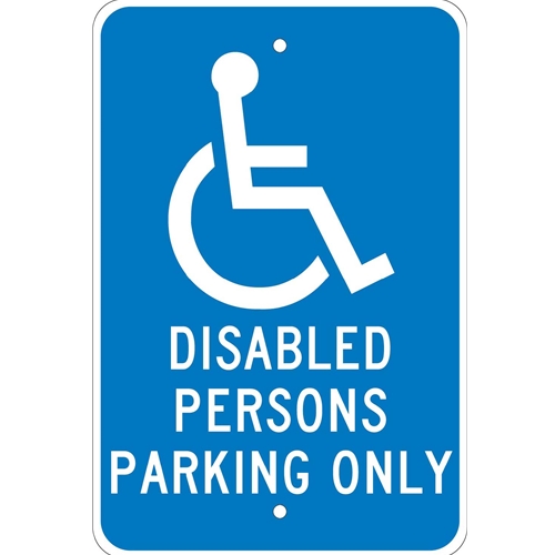 Disabled Persons Parking Only Sign (TM93J)