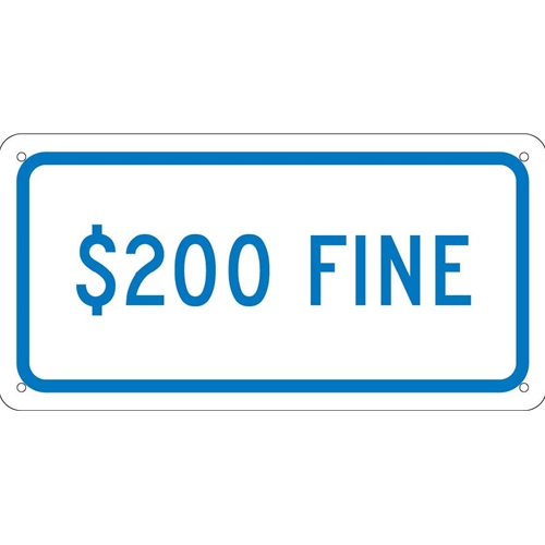 Van Accessible $200 Fine Ada Sign (TMA8G)