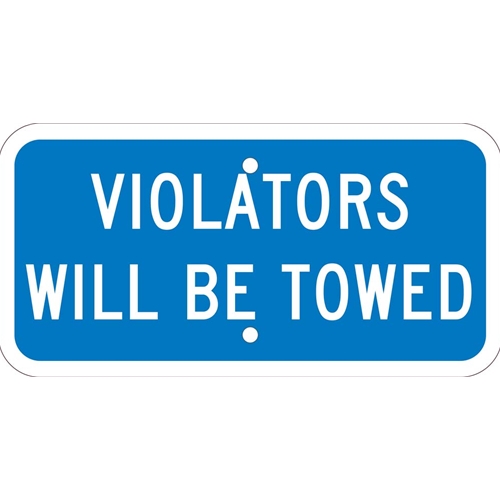 Violators Will Be Towed Ada Plaque (TMAS10J)