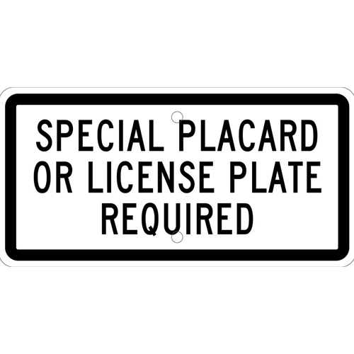 Handicapped Parking California Special License Plate Required Sign (TMAS13H)