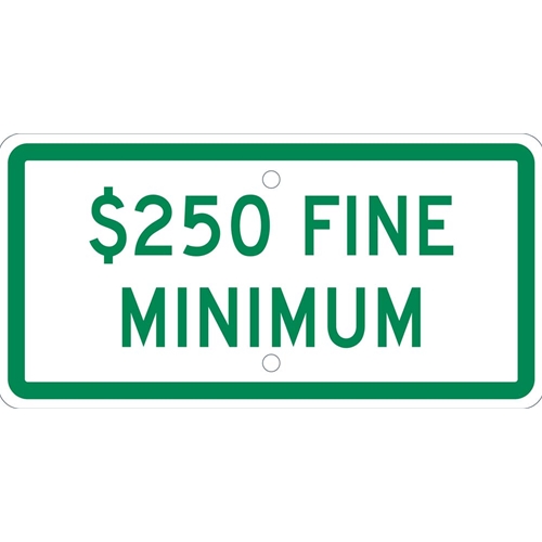 State Handicapped Parking Plaque $250 Fine Minimum (TMAS16H)