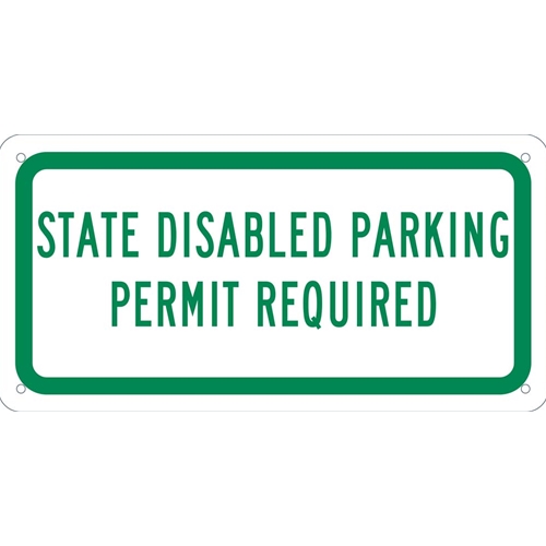 State Disabled Parking  Permit Required Plaque (TMAS17G)