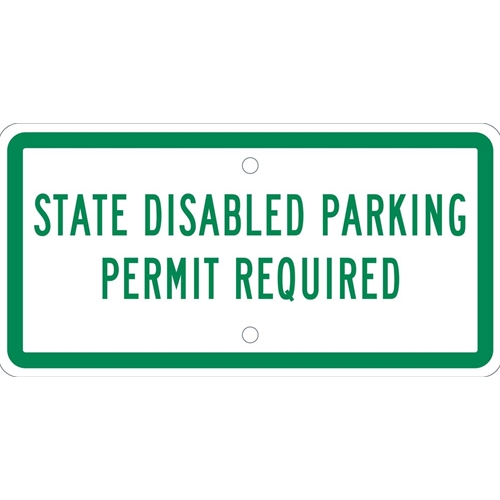 State Disabled Parking  Permit Required Plaque (TMAS17H)