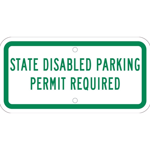State Disabled Parking  Permit Required Plaque (TMAS17J)