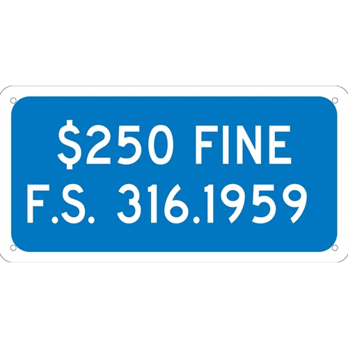 State Handicapped Parking Fine Florida Sign (TMAS18G)