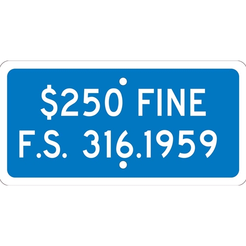 State Handicapped Parking Fine Florida Sign (TMAS18H)