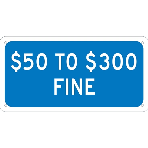 State Handicapped Parking Fine $50 To $300 Sign (TMAS20G)