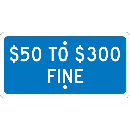 State Handicapped Parking Fine $50 To $300 Sign (TMAS20H)