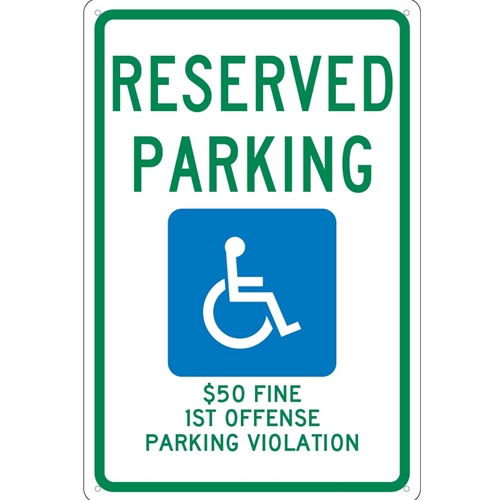 State Handicapped Parking Alabama  Sign (TMS304G)