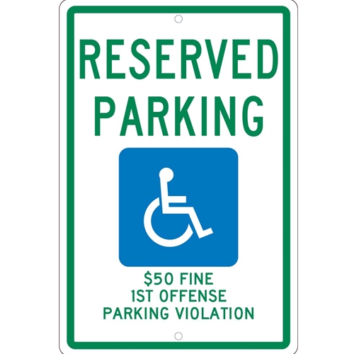 State Handicapped Parking Alabama  Sign (TMS304H)