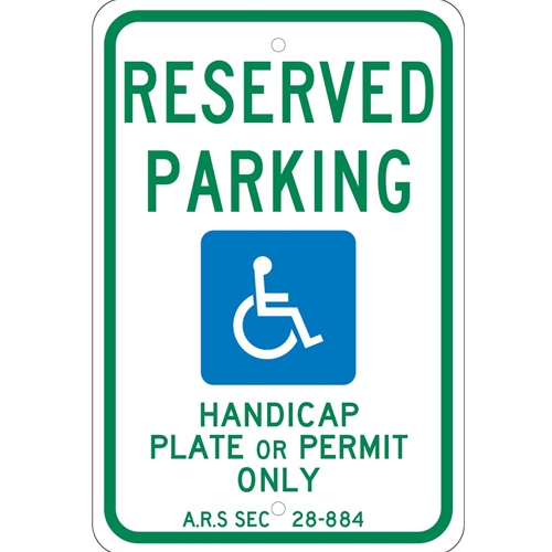 State Handicapped Parking Arizona Sign (TMS305J)