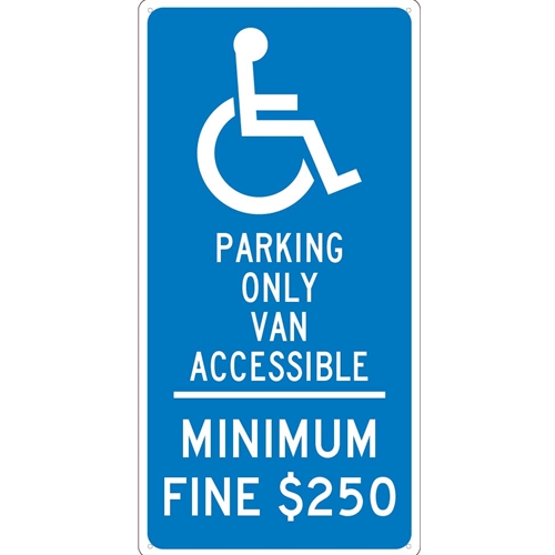 State Handicapped Parking Only Van Accessible California (TMS308G)