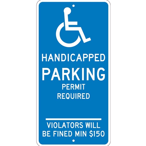 State Handicapped Parking Permit Connecticut Sign (TMS310J)