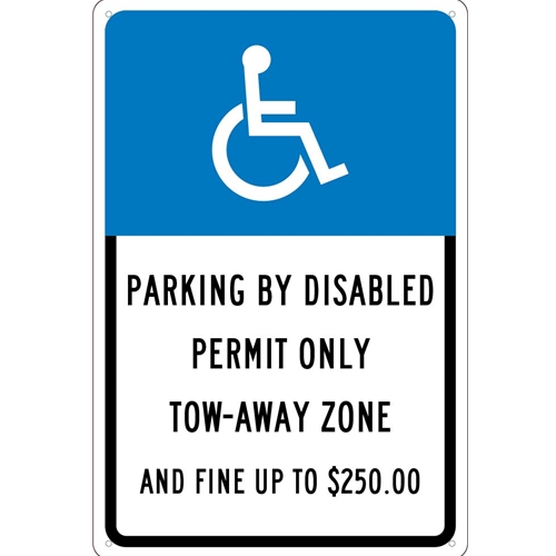 State Handicapped Parking Tow Away Zone Florida Sign (TMS313G)