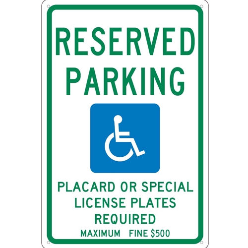 State Handicapped Reserved Parking Hawaii Sign (TMS315G)