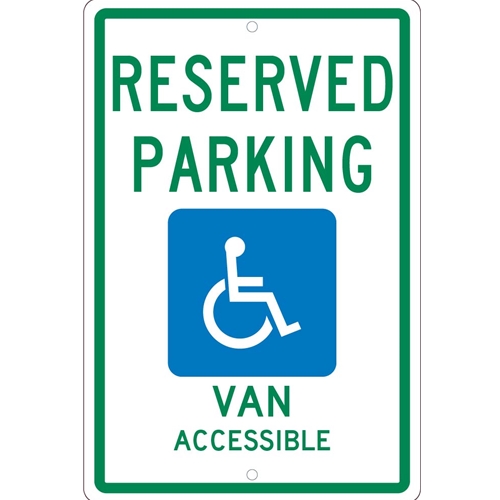 van accessible parking sign