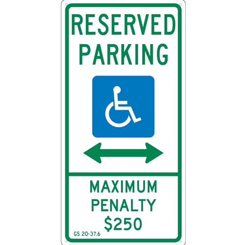 State  Handicapped Reserved Parking Sign North Carolina (TMS328G)
