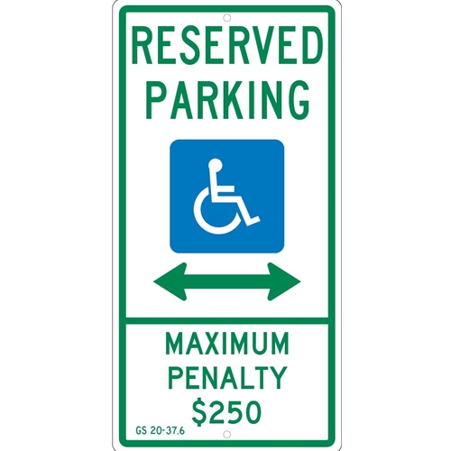 State  Handicapped Reserved Parking Sign North Carolina (TMS328H)