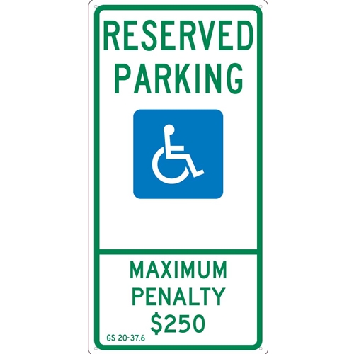 State Handicapped Reserved Parking Sign North Carolina (TMS329G)
