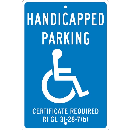 State Handicapped Parking Sign Rhode Island (TMS334H)